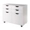 Contemporary Home Living 32" White 2 Section Mobile Storage Cabinet